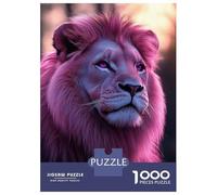 Rompecabezas De 1000 Piezas para Adultos Rompecabezas Pink Lion with Purple Eyes Rompecabezas para Adultos Juguetes Antiestrés Mejora La Memoria Diversión En Casa Actividades, 70x50cm/1000pcs
