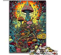 Rompecabezas de 1000 Piezas para Adultos, Rompecabezas psicodélicos de Hongos, tamaño 50x75cm, Juego de ingenio, Juego Familiar Interactivo, Apto para Mayores de 14 años.