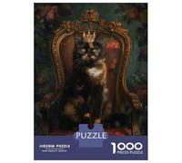 Rompecabezas De 1000 Piezas para Adultos Rompecabezas Queen Tortoiseshell Cat Rompecabezas para Adultos Juegos Divertidos Arte De Pared Diversión En Casa Actividades, 38x26cm/1000pcs