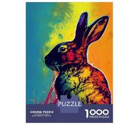 Rompecabezas De 1000 Piezas para Adultos Rompecabezas Rabbit Popart Animal Rompecabezas para Adultos Juego De Ingenio Decoración del Hogar Juego Desafiante Regalos 70x50cm/1000pcs