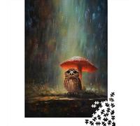 Rompecabezas De 1000 Piezas para Adultos Rompecabezas Rainy Forest Owl Rompecabezas para Adultos Juegos Divertidos Arte De Pared Diversión En Casa Actividades, 52x38cm/1000pcs
