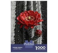 Rompecabezas De 1000 Piezas para Adultos Rompecabezas Red Cactus Flower Painting Rompecabezas Juegos Relajantes Ensamblaje De Patrones Diversión En Casa Actividades, 52x38cm/1000pcs