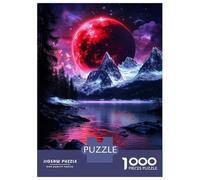 Rompecabezas De 1000 Piezas para Adultos Rompecabezas Red Moon Over Mountains Rompecabezas para Adultos Juegos Divertidos Desafío Difícil Cumpleaños 52x38cm/1000pcs