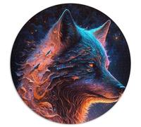 Rompecabezas de 1000 Piezas para Adultos Rompecabezas Redondo de 1000 Piezas de Lobo Legendario Juego Familiar Interactivo, decoración del hogar, Regalo de ingenio 1000 Piezas (67,5x67,5cm)