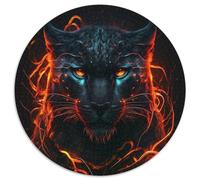 Rompecabezas de 1000 Piezas para Adultos, Rompecabezas Redondo de Papel con diseño de Leopardo en Llamas, Actividad educativa para Mejorar Las Habilidades cognitivas (67,5 x 67,5 cm)