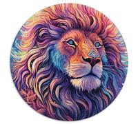 Rompecabezas de 1000 Piezas para Adultos, Rompecabezas Redondos de cartón con diseño de león, un Regalo Ideal para Navidad o cumpleaños (tamaño 67,5 x 67,5 cm)