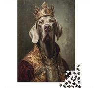 Rompecabezas De 1000 Piezas para Adultos Rompecabezas Royal Dog Portrait Art Print Rompecabezas para Adultos Juegos Divertidos Arte De Pared Diversión En Casa Actividades, 70x50cm/1000pcs