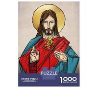 Rompecabezas De 1000 Piezas para Adultos Rompecabezas Sacred Heart of Jesus Rompecabezas para Adultos Juego De Ingenio Decoración del Hogar Juego Desafiante Regalos 70x50cm/1000pcs
