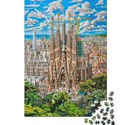 Rompecabezas De 1000 Piezas para Adultos Rompecabezas Sagrada Familia Barcelona-5 Rompecabezas para Adultos Juegos Divertidos Arte De Pared Diversión En Casa Actividades, 38x26cm/1000pcs