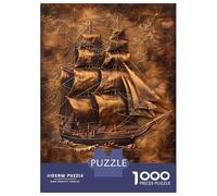 Rompecabezas De 1000 Piezas para Adultos Rompecabezas Sailing Ship in A Sea Rompecabezas para Adultos Juego Familiar Alivia El Estrés Juego Desafiante Regalos 38x26cm/1000pcs