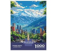 Rompecabezas De 1000 Piezas para Adultos Rompecabezas Santiago, Chile Cityscape Rompecabezas para Adultos Juegos Relajantes Análisis Y Lógica Diversión En Casa Actividades, 70x50cm/1000pcs