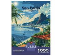 Rompecabezas De 1000 Piezas para Adultos Rompecabezas Sao Paulo Cityscape Rompecabezas para Adultos Juegos Relajantes Análisis Y Lógica Diversión En Casa Actividades, 38x26cm/1000pcs