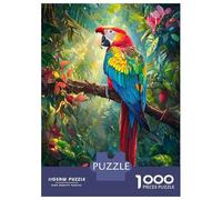 Rompecabezas De 1000 Piezas para Adultos Rompecabezas Scarlet Macaw in Jungle Rompecabezas Juegos Relajantes Ensamblaje De Patrones Diversión En Casa Actividades, 52x38cm/1000pcs