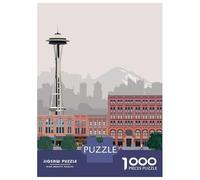 Rompecabezas De 1000 Piezas para Adultos Rompecabezas Seattle Travel Print para Adultos Juego Práctico Análisis Y Lógica Juego Desafiante Regalos 70x50cm/1000pcs