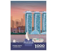 Rompecabezas De 1000 Piezas para Adultos Rompecabezas Singapore Travel Print Rompecabezas para Adultos Juego De Ingenio Decoración del Hogar Juego Desafiante Regalos 38x26cm/1000pcs