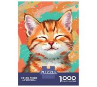 Rompecabezas De 1000 Piezas para Adultos Rompecabezas Smiling Orange Tabby Rompecabezas para Adultos Juegos Divertidos Desafío Difícil Cumpleaños 52x38cm/1000pcs