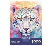 Rompecabezas De 1000 Piezas para Adultos Rompecabezas SpiritAnimal Snow Leopard Rompecabezas Juegos Relajantes Alivia El Estrés Actividades Divertidas En Casa 52x38cm/1000pcs