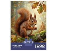 Rompecabezas De 1000 Piezas para Adultos Rompecabezas Squirrel with Nut in Autumn Forest Rompecabezas para Adultos Juego Familiar Arte De Pared Actividades Divertidas En Casa 70x50cm/1000pcs