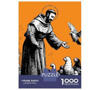 Rompecabezas De 1000 Piezas para Adultos Rompecabezas St Francis of Assisi Saint Rompecabezas Juegos Relajantes Ensamblaje De Patrones Diversión En Casa Actividades, 38x26cm/1000pcs