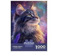 Rompecabezas De 1000 Piezas para Adultos Rompecabezas Starry Cat'S Gaze -6 Rompecabezas Juegos Relajantes Alivia El Estrés Actividades Divertidas En Casa 38x26cm/1000pcs