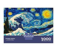 Rompecabezas De 1000 Piezas para Adultos Rompecabezas Starry Wave Van Gogh Meets Hokusai Rompecabezas Juegos Relajantes Ensamblaje De Patrones Diversión En Casa Actividades, 52x38cm/1000pcs
