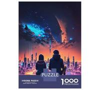 Rompecabezas De 1000 Piezas para Adultos Rompecabezas Super Night Space City Rompecabezas para Adultos Juego De Ingenio Decoración del Hogar Juego Desafiante Regalos 70x50cm/1000pcs