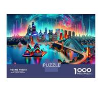 Rompecabezas De 1000 Piezas para Adultos Rompecabezas Sydney Cityscape with Opera House-1 Rompecabezas para Adultos Juego Familiar Alivia El Estrés Juego Desafiante Regalos 52x38cm/1000pcs