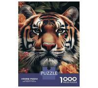 Rompecabezas De 1000 Piezas para Adultos Rompecabezas Tiger Face Floral Animal Rompecabezas para Adultos Juegos Relajantes Análisis Y Lógica Diversión En Casa Actividades, 70x50cm/1000pcs