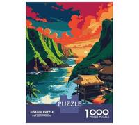 Rompecabezas De 1000 Piezas Para Adultos Rompecabezas Tropical Island Landscape with Thatched Huts Rompecabezas Para Adultos Juego Familiar Arte De Pared Actividades Divertidas En Casa 52x38cm/1000pcs
