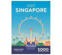 Rompecabezas De 1000 Piezas para Adultos Rompecabezas Visit Singapore Travel Rompecabezas para Adultos Juego Familiar Arte De Pared Actividades Divertidas En Casa 52x38cm/1000pcs