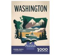 Rompecabezas De 1000 Piezas para Adultos Rompecabezas Washington State Travel Rompecabezas para Adultos Juego Familiar Arte De Pared Actividades Divertidas En Casa 52x38cm/1000pcs