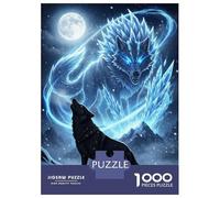 Rompecabezas De 1000 Piezas para Adultos Rompecabezas Winter Wolves and Moonlit Majesty Rompecabezas para Adultos Juegos Relajantes Análisis Y Lógica Diversión En Casa Actividades, 70x50cm/1000pcs