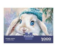 Rompecabezas De 1000 Piezas para Adultos Rompecabezas Winter Wonderland Bunny Rompecabezas para Adultos Juegos Divertidos Arte De Pared Diversión En Casa Actividades, 52x38cm/1000pcs