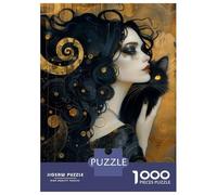 Rompecabezas De 1000 Piezas para Adultos Rompecabezas Witch and Whimsical Cat Rompecabezas Juegos Relajantes Ensamblaje De Patrones Diversión En Casa Actividades, 38x26cm/1000pcs