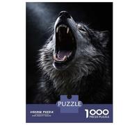 Rompecabezas De 1000 Piezas para Adultos Rompecabezas Wolf Howling with Mouth Open Rompecabezas Juegos Relajantes Ensamblaje De Patrones Diversión En Casa Actividades, 52x38cm/1000pcs