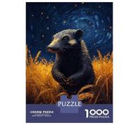 Rompecabezas De 1000 Piezas para Adultos Rompecabezas Wolverine in Golden Field Under Starry Sky Rompecabezas para Adultos Juego Familiar Arte De Pared Actividades Divertidas En Casa 52x38cm/1000pcs