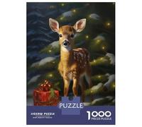 Rompecabezas De 1000 Piezas para Adultos Rompecabezas Xmas Deer Rompecabezas para Adultos Juego Familiar Alivia El Estrés Juego Desafiante Regalos 70x50cm/1000pcs