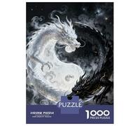 Rompecabezas De 1000 Piezas para Adultos Rompecabezas Yin Yang Dragons Rompecabezas para Adultos Juegos Divertidos Desafío Difícil Cumpleaños 38x26cm/1000pcs