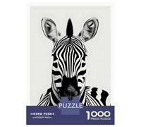 Rompecabezas De 1000 Piezas para Adultos Rompecabezas Zebra Portrait Black and White Rompecabezas para Adultos Juego De Ingenio Decoración del Hogar Juego Desafiante Regalos 38x26cm/1000pcs