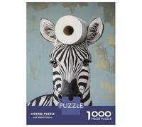 Rompecabezas De 1000 Piezas para Adultos Rompecabezas Zebra with Toilet Paper Rompecabezas para Adultos Juegos Divertidos Desafío Difícil Cumpleaños 70x50cm/1000pcs