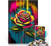 Rompecabezas de 1000 Piezas para Adultos Rosa Garabato Ayuda al Cerebro a ejercitar Juguetes adictivos para Cultivar la Paciencia. Buen Regalo 38x26cm
