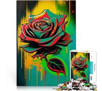 Rompecabezas de 1000 Piezas para Adultos Rosa Garabato Hecho de Papel，para y a Partir de 14 años Juego de decoración del hogar Juguetes Regalos interesantes para Reducir el estrés。tamaño：38x52cm