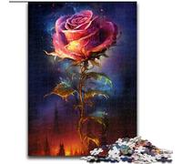 Rompecabezas de 1000 Piezas para Adultos, Rosas de Colores de Madera, Navidad y Año Nuevo, Regalo Festivo, 50x75cm, Actividad de Noche de Juegos Familiar Atractiva