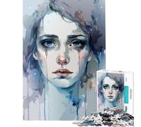 Rompecabezas de 1000 Piezas para Adultos Rostro de Mujer Abstracto Juguete Educativo para Juegos Una Obra de Arte Un Gran Regalo para los Amantes de los Juegos (Tamaño 38x26cm)