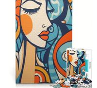 Rompecabezas de 1000 Piezas para Adultos Rostro Femenino de Picasso Juego Imposible análisis y lógica fortalece el Amor Entre Parejas 38x52cm
