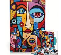 Rompecabezas de 1000 Piezas para Adultos: Rostros Abstractos a Color Que Hablan por sí Solos, Juguetes antiestrés, desafío exigente, colección de Artistas, Bellas Artes 38x52cm