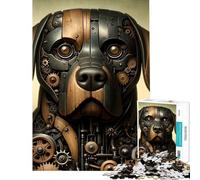 Rompecabezas de 1000 Piezas para Adultos Rottweiler Estilo Steampunk desafiante para completar Actividades Familiares Juegos educativos para Mayores de 14 años (50x75cm)
