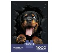 Rompecabezas De 1000 Piezas para Adultos Rottweiler Rompecabezas para Adultos Juego Familiar Alivia El Estrés Difícil Y Desafiante 52x38cm/1000pcs