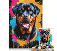Rompecabezas de 1000 Piezas para Adultos Rottweilers Felices, Juego Interactivo, Actividades Divertidas para Hacer en casa, Toda la Familia 38x52cm