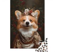 Rompecabezas De 1000 Piezas para Adultos Royal Corgi Portrait-1 Rompecabezas Juego De Ingenio Alivia El Estrés Cumpleaños 70x50cm/1000pcs